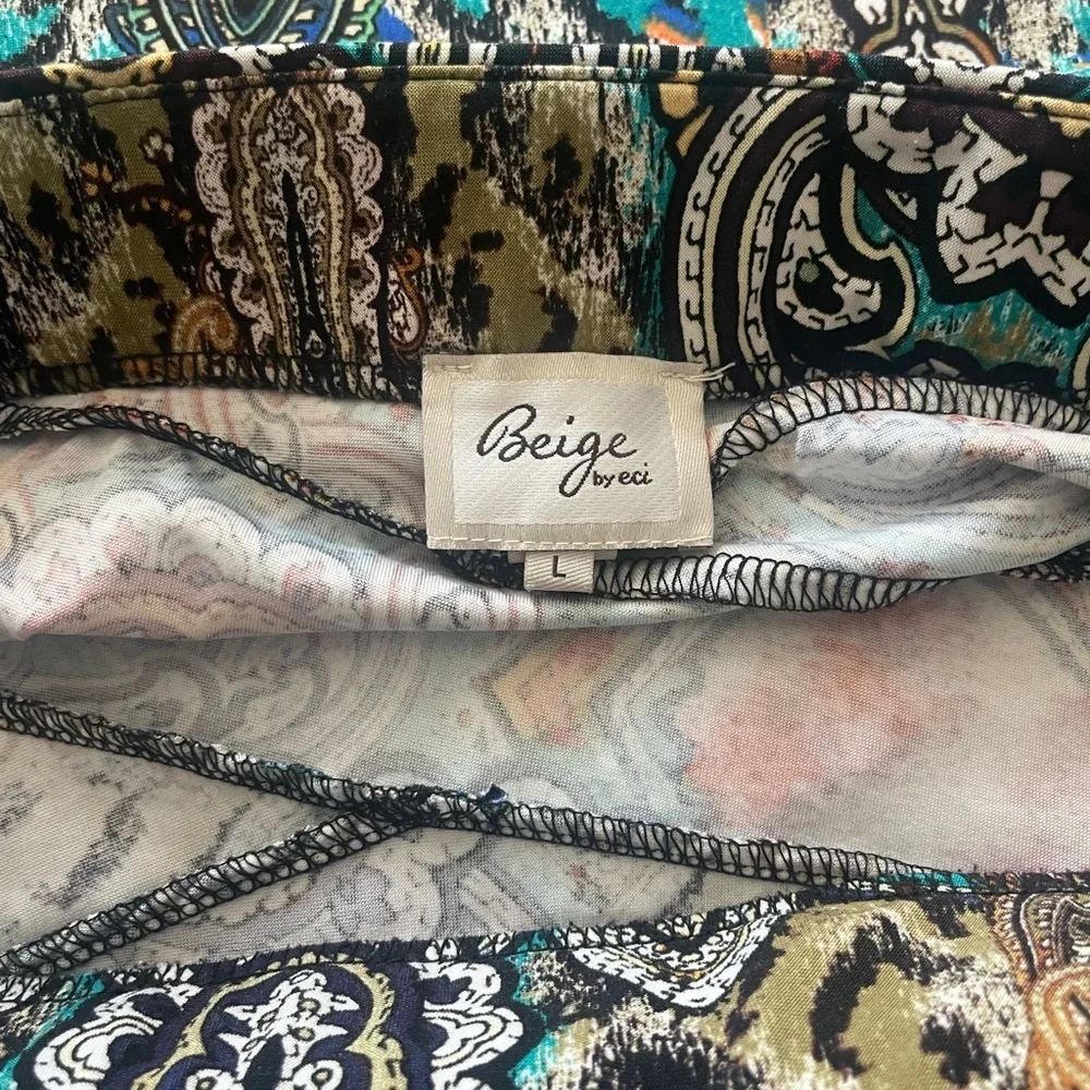 Beige by eci Vibrant Patterned Boho Maxi Skirt